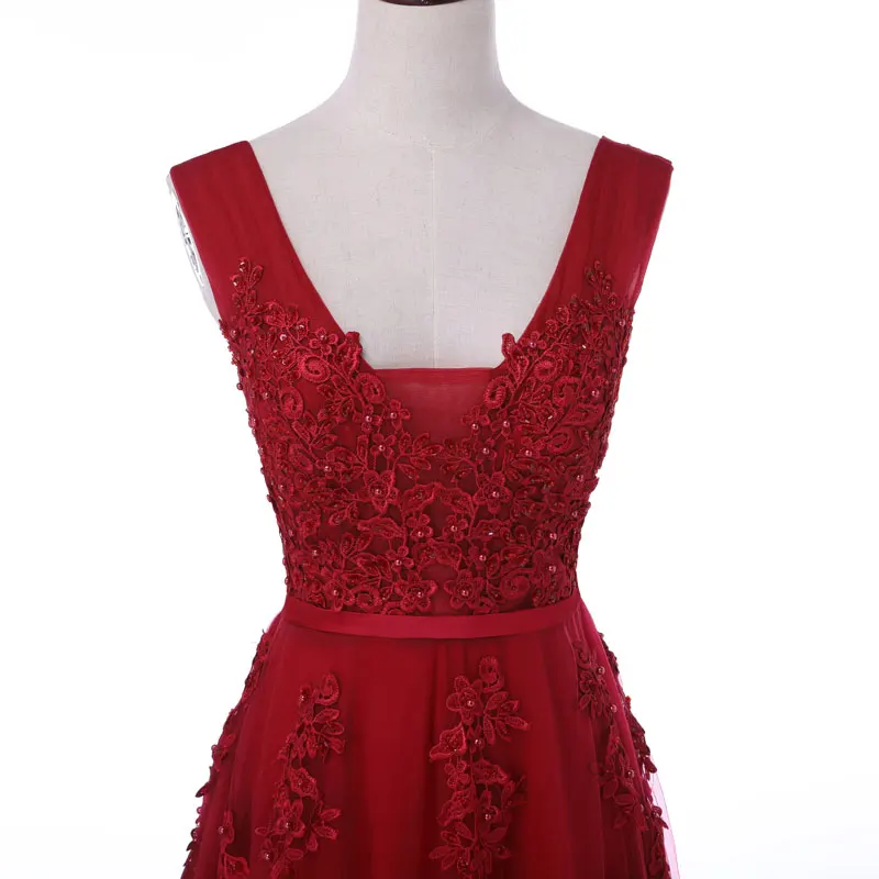 Новое поступление сексуальные вечерние платья Vestido de Festa ТРАПЕЦИЕВИДНОЕ платье для выпускного вечера кружевной халат, украшенный бисером De Soiree платье с v-образным вырезом на молнии