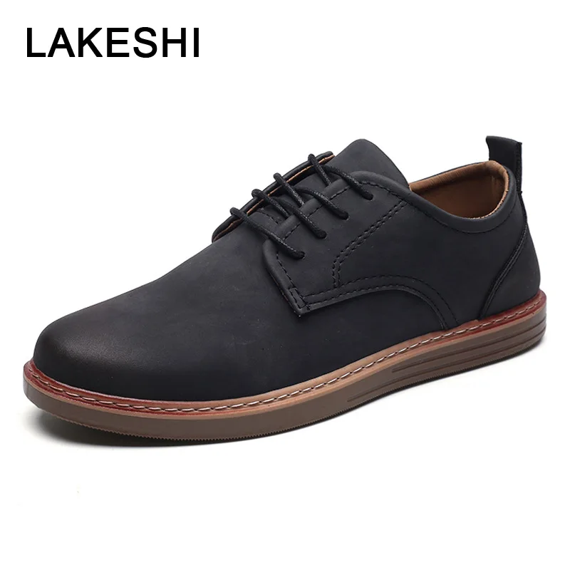 Men Shoes Comfortable Loafers Fashion Casual Lace-up Quality PU Leather Snekers 2019 Spring Men's Flat | Обувь