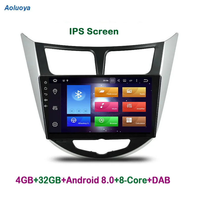 Aoluoya IPS 4 ГБ ОЗУ Восьмиядерный Android 8 0 автомобильный DVD GPS плеер для Hyundai Verna Accent Solaries