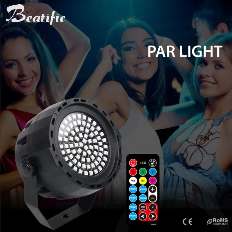 RGBW Par Светильник 78 Led DMX Stage Bar вечерние Disco Strobe светильник s с дистанционным