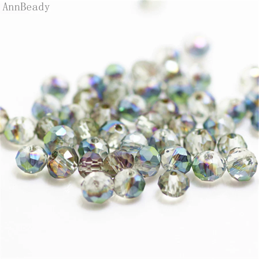 rose green AnnBeady Черный ab Цвет 3*4 мм 145 шт Rondelle Австрийские граненые Хрустальные стеклянные бусины Свободные разделительные бусины для изготовления ювелирных изделий - Цвет: rose green