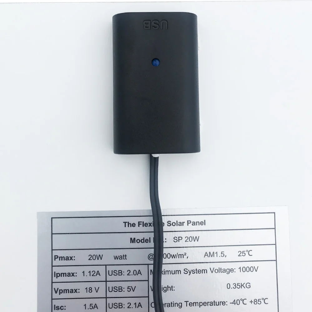 20 Вт 12 В солнечная панель с двойным USB зарядным устройством, внешний аккумулятор, зарядка от солнечной батареи, панель с крокодиловыми зажимами, автомобильное зарядное устройство