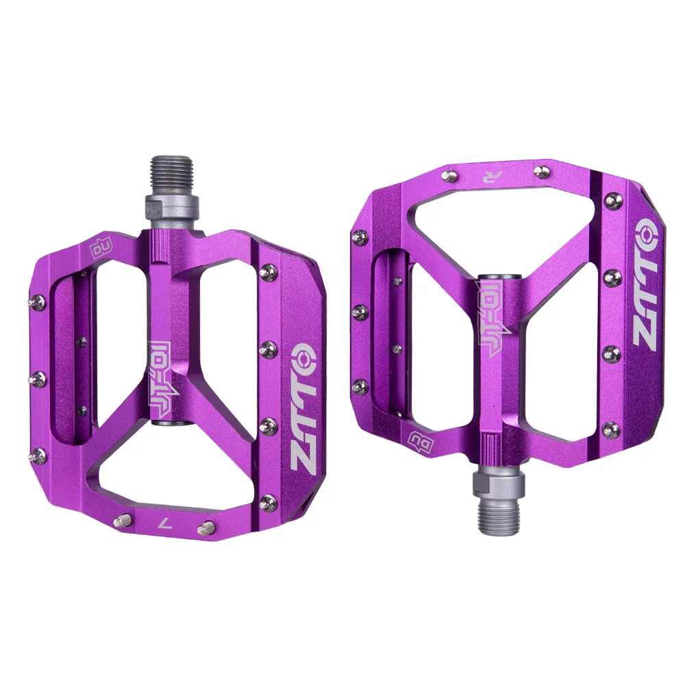 JT01-Purple ZTTO MTB Сверхлегкий Алюминиевый сплав 12 мм ось спуск дизайн подшипники Du система Горная дорога велосипед противоскользящая плоская велосипедная педаль - Цвет: JT01-Purple