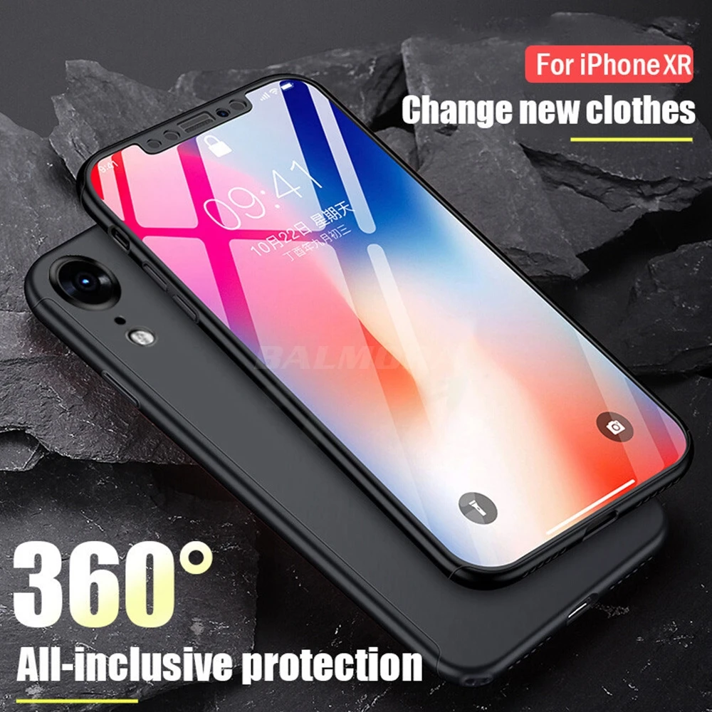 BALMORA 360 полный защитный чехол для телефона iPhone X XR XS Max противоударный ПК s XSMax с