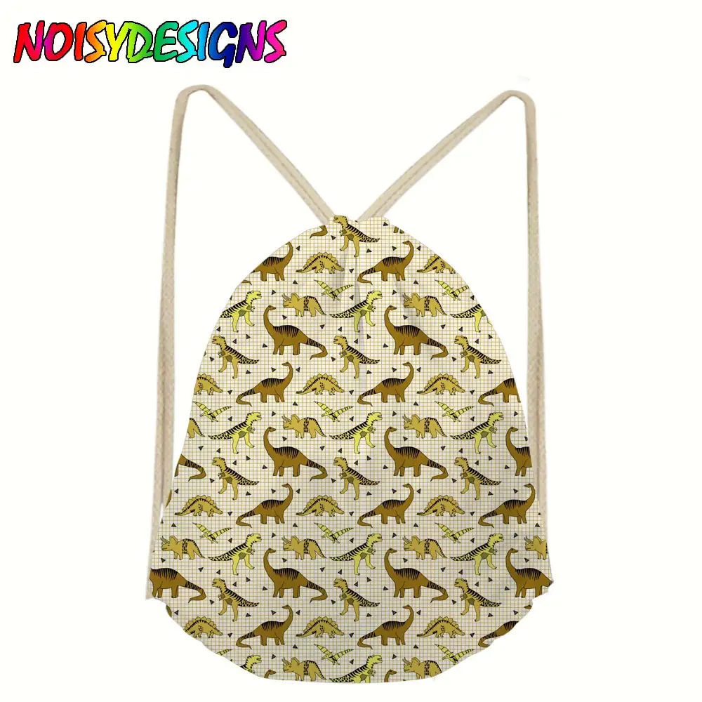 Drawstring Bags women Unisex Dinosaurs Printing For Teenagers Softback Fashion Pocket Large Capacity Mochila | Багаж и сумки