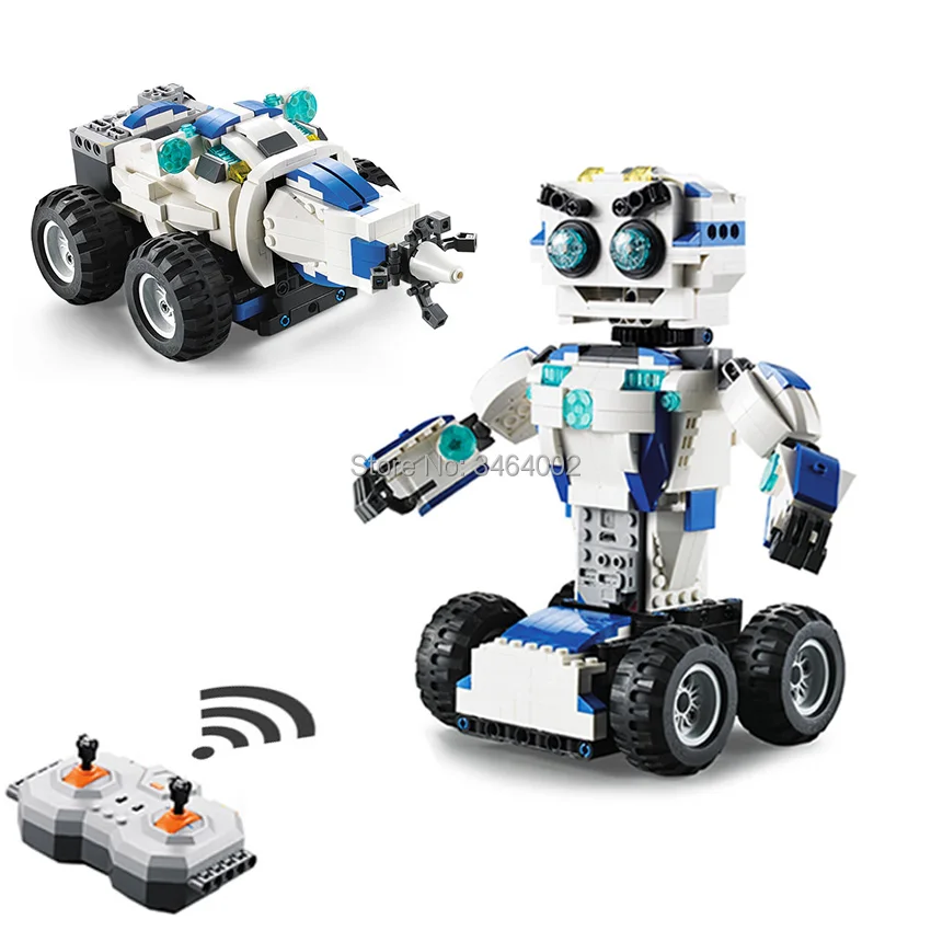606 шт DIY 2 в 1 RC строительные блоки трансформирующий робот литиевая батарея мотор