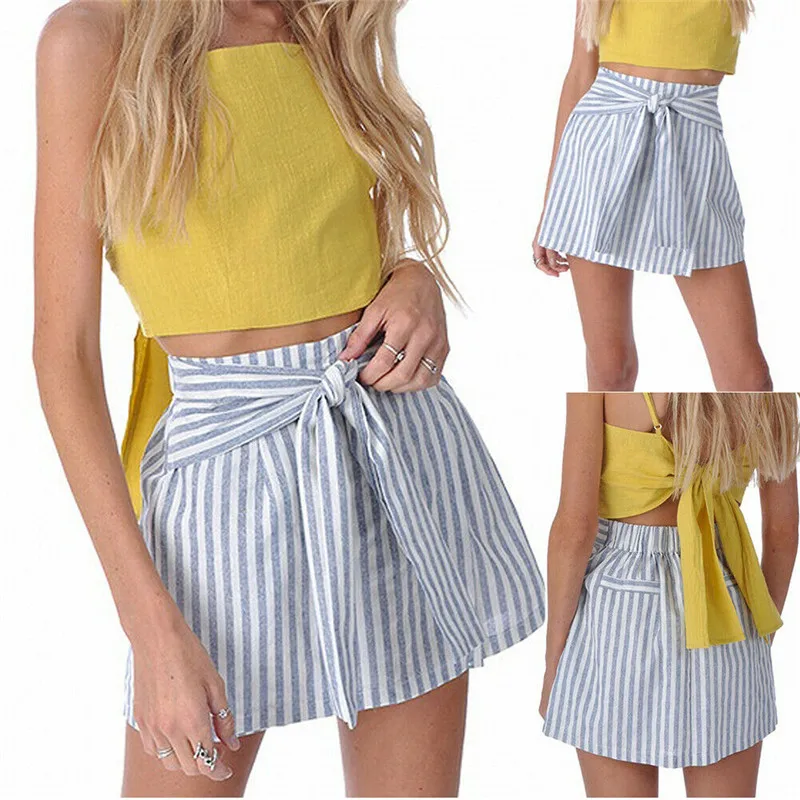Летняя женская повседневная и свободная ультратонкая дышащая короткая юбка-клеш