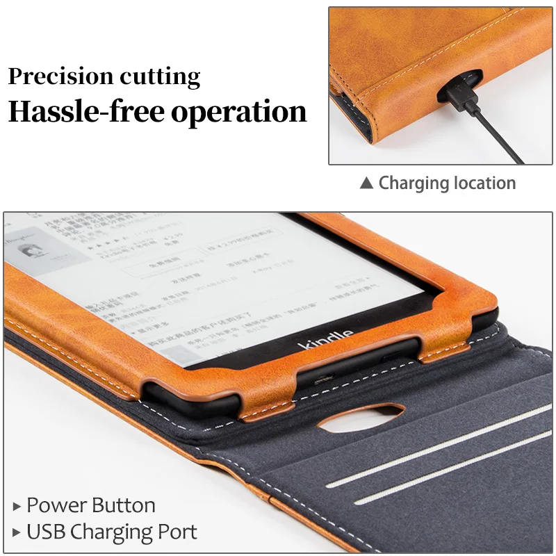 Чехол-подставка BOZHUORUI для Kindle Paperwhite eReader-Премиум pu кожаный Мульти-просмотр Hands Free чтение с автоматическим режимом сна/пробуждения