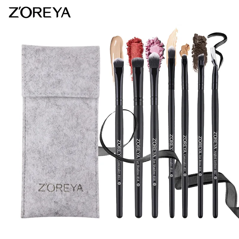 ZOREYA 7 черная кисточка для макияжа Набор кисть пудры бровей пудра Румяна