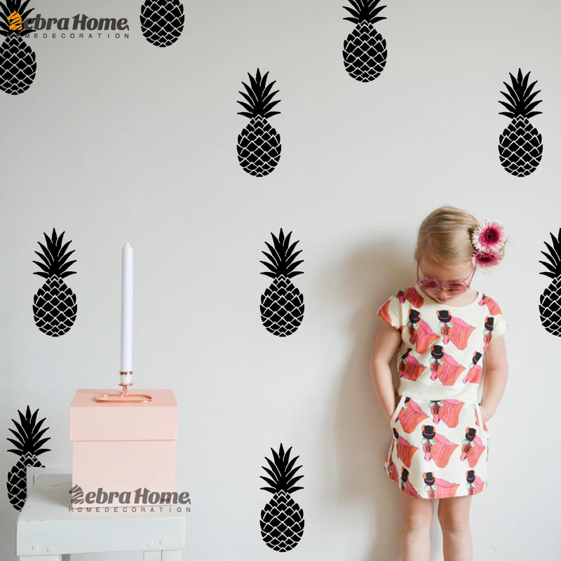 Съемные Виниловые настенные наклейки с ананасами сделай сам для гостиной