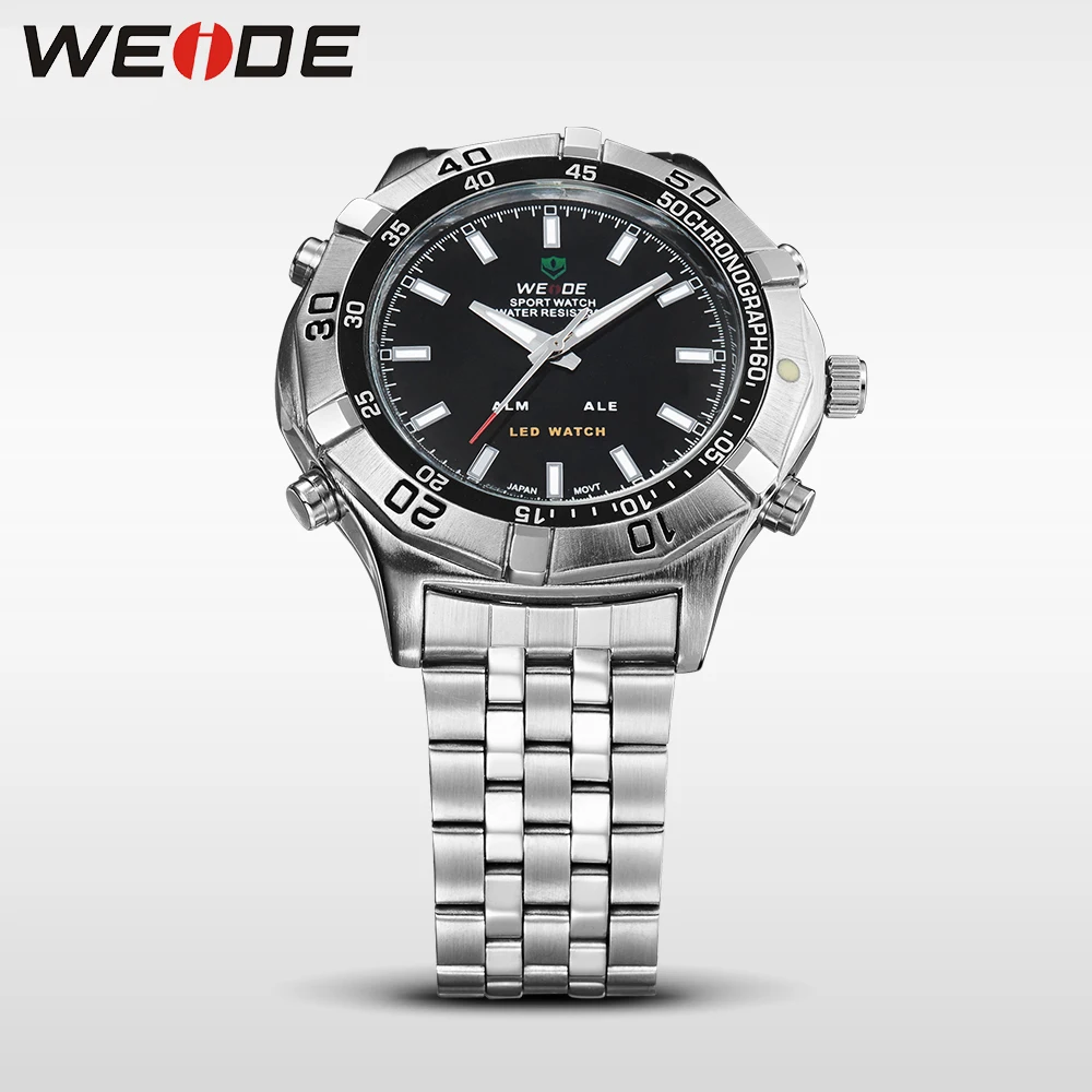 WEIDE Часы Мужские Наручные Нержавеющей Стали Высокого Качества Люксовый Бренд