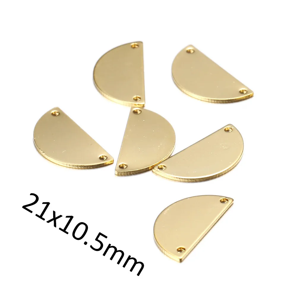 20 шт./лот медные Подвески латунный полукруглый с двумя отверстиями кулон