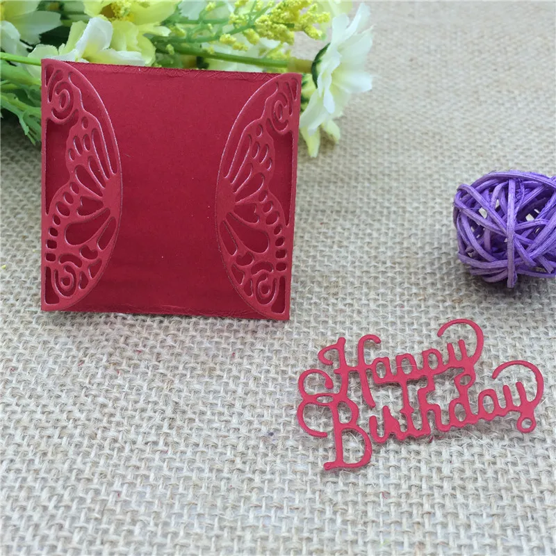 Металлическая рамка для карт бабочек с днем рождения Трафаретный Скрапбукинг