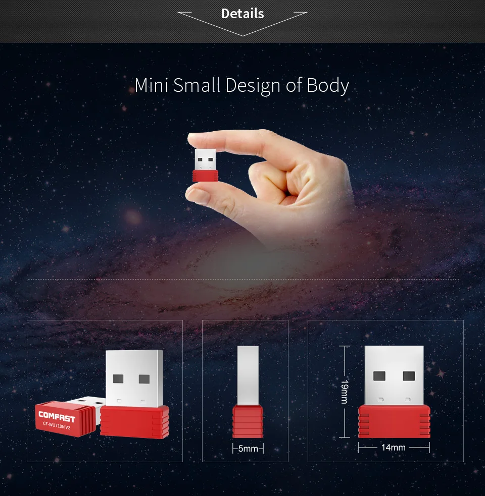 Новый COMFAST Мини Wi-Fi usb-адаптер антенна Wifi MTK7601 чип 150Mbs 2 4G Настольный сетевой карты
