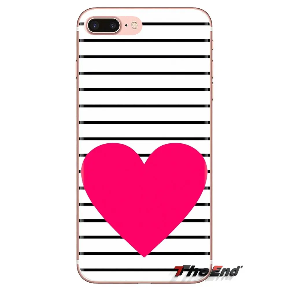 Розовые полоски Сердце Любовь Роза цветок для iPod Touch Apple iPhone 4 4S 5 5S SE 5C 6 6S 7 8 X XR XS Plus