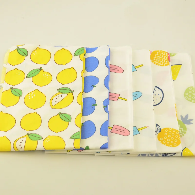Booksew фрукты тема хлопок саржа ткань 6 шт./лот 40x50 см лоскутное Tecido DIY швейный