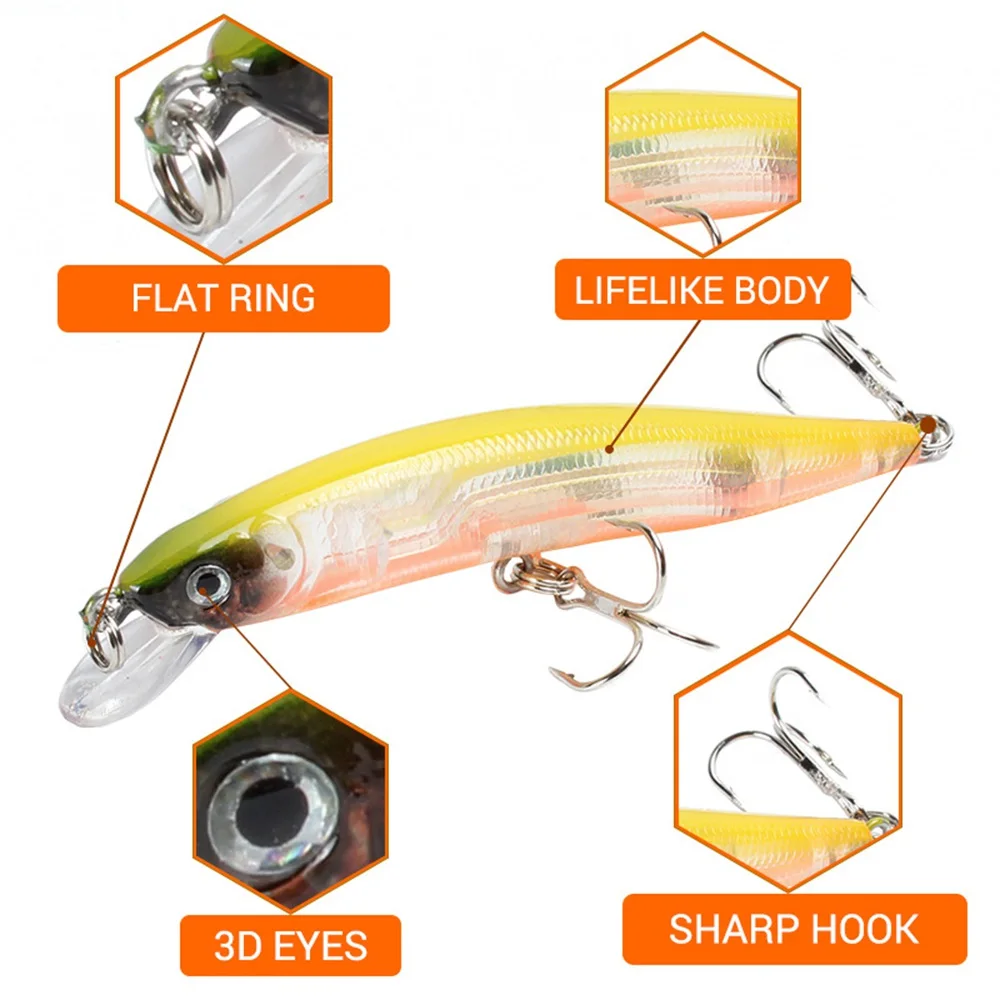 Victorsense рыболовные приманки 10 см 8 1 г Minnow 5 цветов Crankbait поплавок искусственная