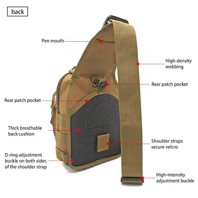 600D спортивная сумка для активного отдыха военная походная на плечо тактический