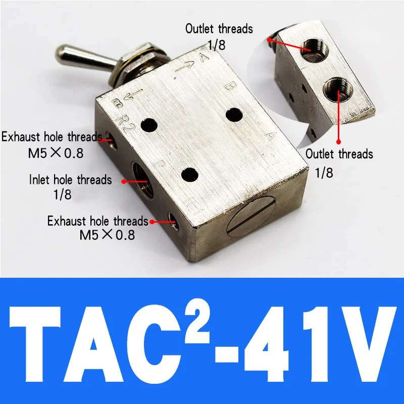 TAC-3V 3P 3S 4V 4P TAC2-31V 31P 41V 41P механический клапан пневматический клапан - Цвет: TAC2-41V