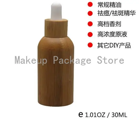 

10pcs/lot 30ml Essential Oil Empty Bottles with Natural Bamboo,glass Tank,all Bamboo Dropper Bottle Essence Liquid, Perfume