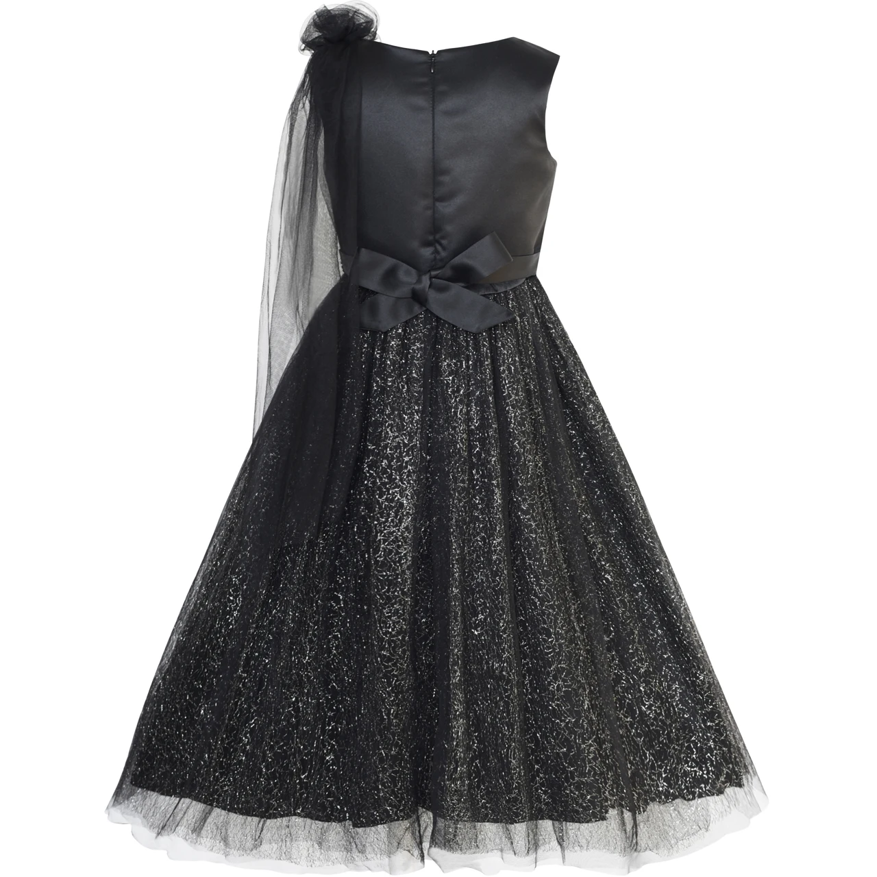 Girls Dress Black Sparkling Tulle Lace Party Prom Gown 2020 Summer Princess Wedding Dresses Kids Clothes Size 6-12 Carnival | Детская