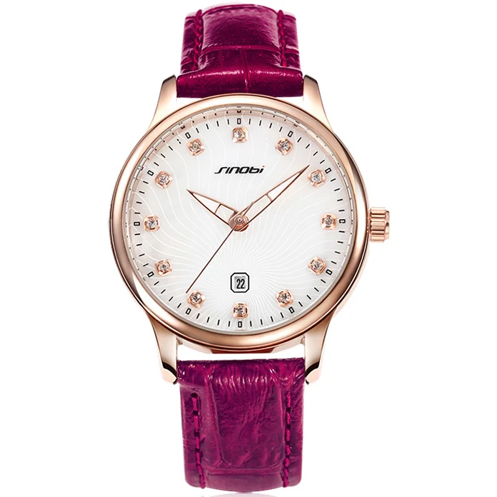 Sinobi женские часы красный мода повседневная кварцевые relogio женщина для montre femme reloj