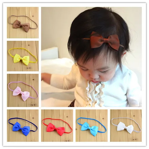 60 шт./лот Детская повязка на голову с бантом Летний стиль для детей 30 цветов