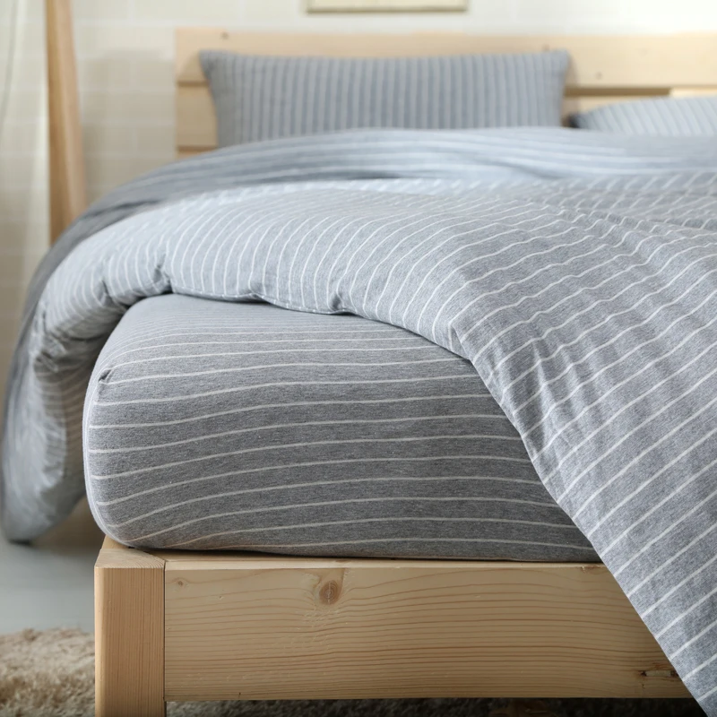 2018 белые линии серый набор пододеяльников для пуховых одеял вязаный хлопковый