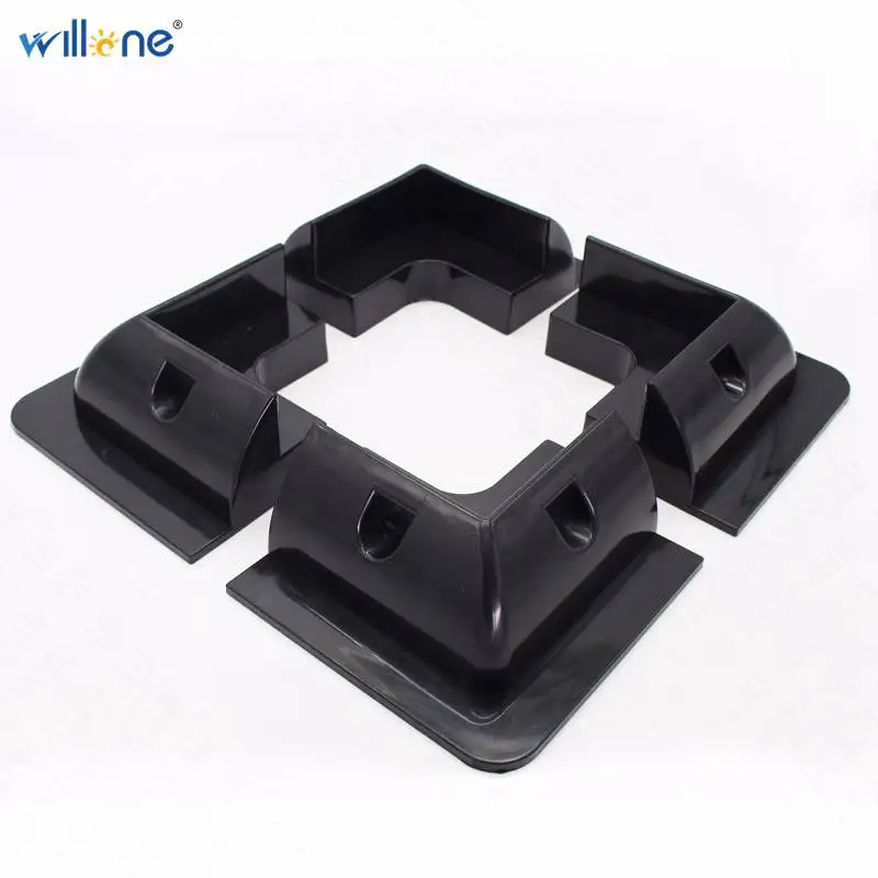 4PCS black Bracket Willone панель солнечных батарей, боковые кронштейны, Угловые для автодомов, лодок, караванов, RV лодок, навесы, устойчивые к ультрафиолетовому излучению - Цвет: 4PCS black Bracket