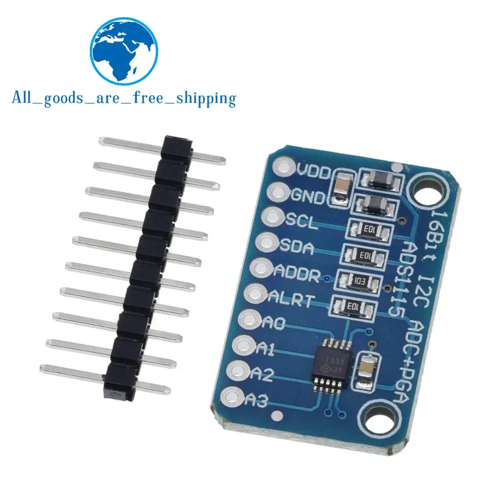 TZT 16 бит I2C ADS1115 модуль ADC 4 канала с усилителем Pro RPi | Электронные компоненты и