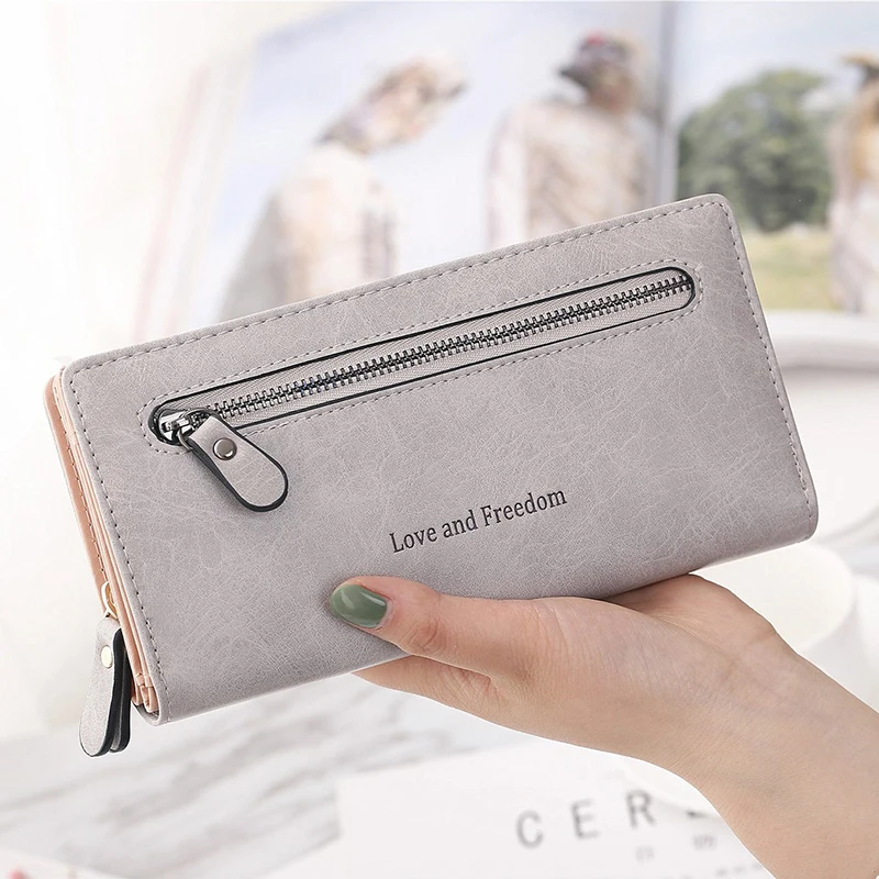 Кошелек DOLOV Женский длинный студенческий маленький необычный ретро на молнии