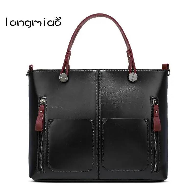 Longmiao новинка женские роскошные Ретро дизайнерские сумки масло воск кожа тоут
