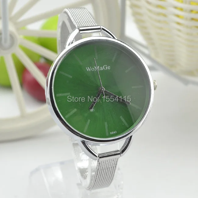 50 шт./лот лидер продаж серебряный тонкий стальной ремешок женские кварцевые часы