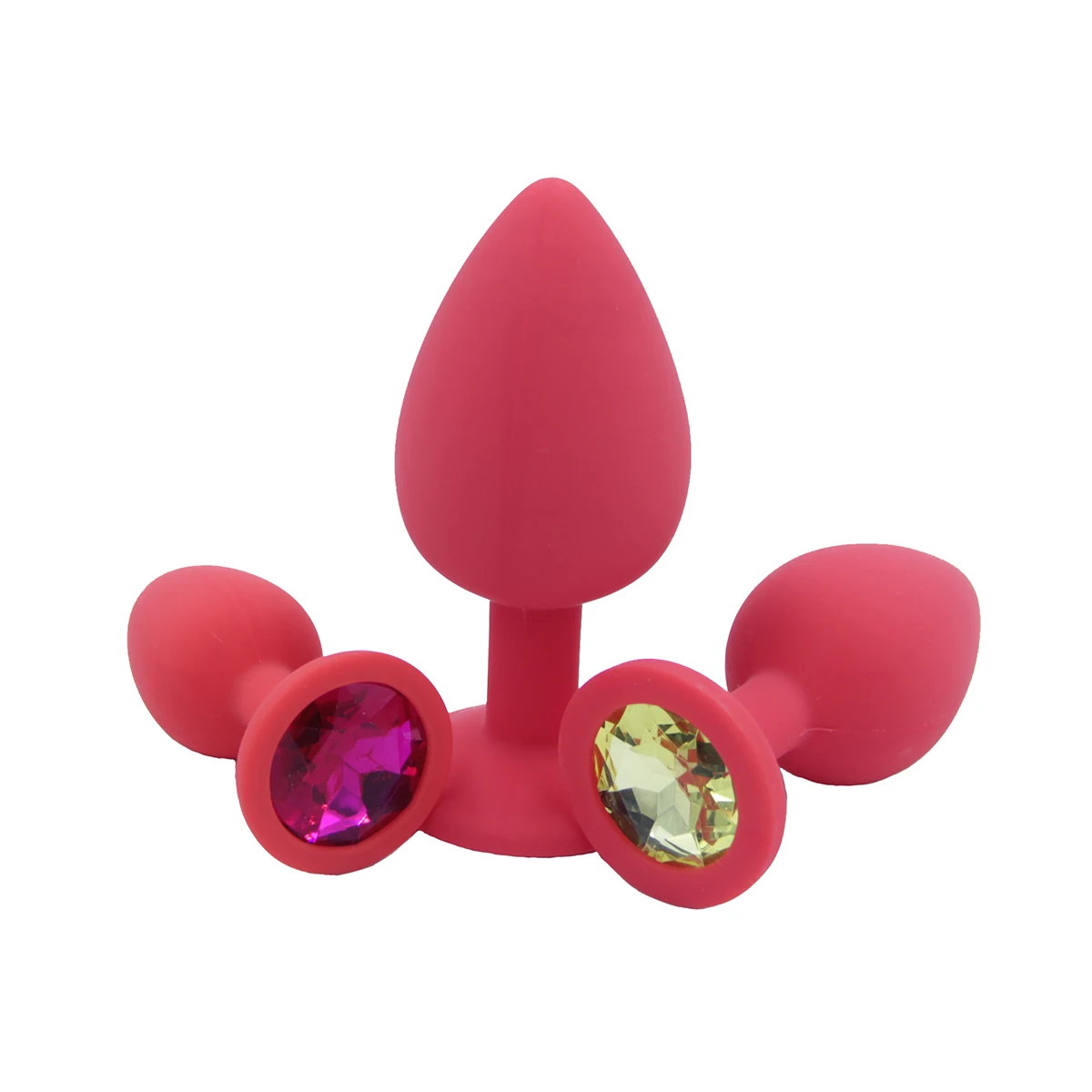 Small Medium Large Silicone Butt Plug with Crystal Jewelry Smooth Touch Anal No Vibration Sex Toys for Woman Men Gay | Красота и