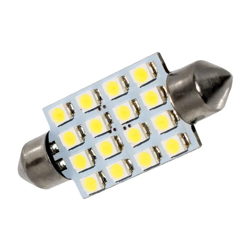 2 шт. 42 мм C5W C10W SV8.5 Festoon 16 led 3528 smd Автомобильный номерной знак свет авто корпус