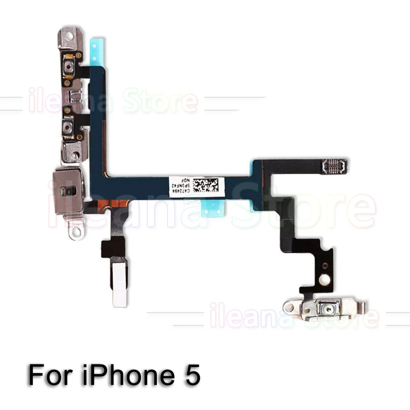 For iPhone 5 Гибкий кабель для iPhone 5 5C с кнопкой отключения звука и металлическим держателем для iPhone 5S, se Запасная часть - Цвет: For iPhone 5