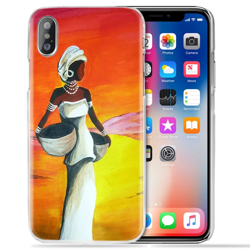 Африканская женщина чехол для iPhone XS Max XR X 10 7 7S 8 6 6S Plus 5S SE 5 4S 4 5C 11 Жесткий PC Пластиковый чехол для телефона Coque Fundas Capa