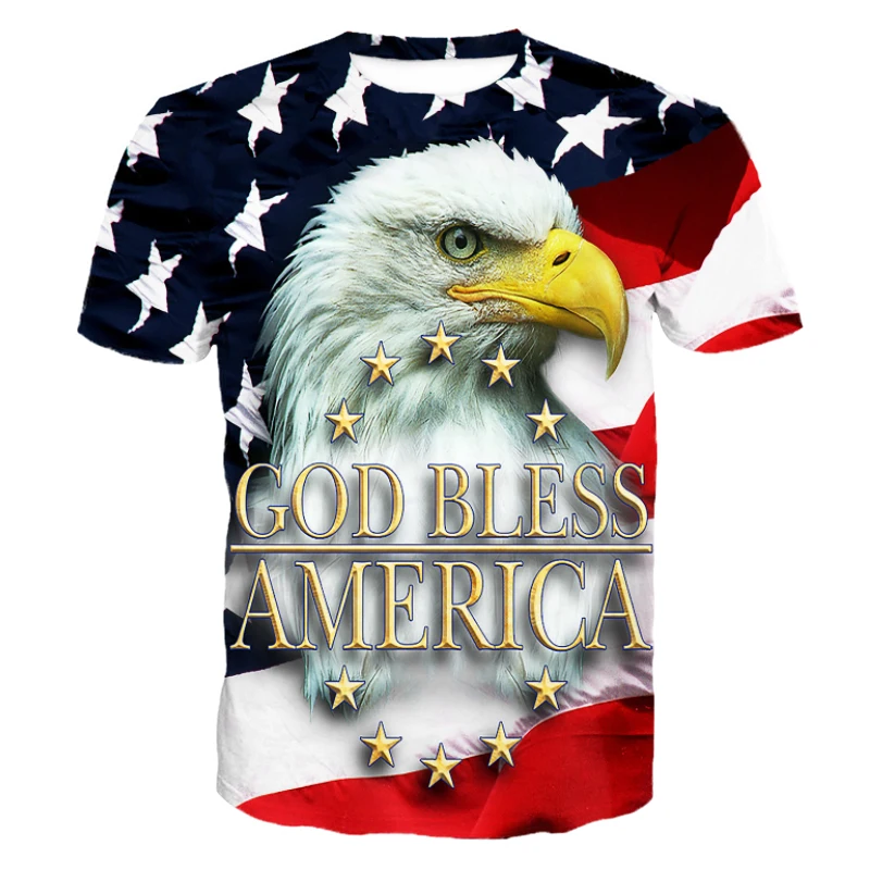 Модная мужская футболка ConMotion с буквенным принтом Американский флаг и орлом