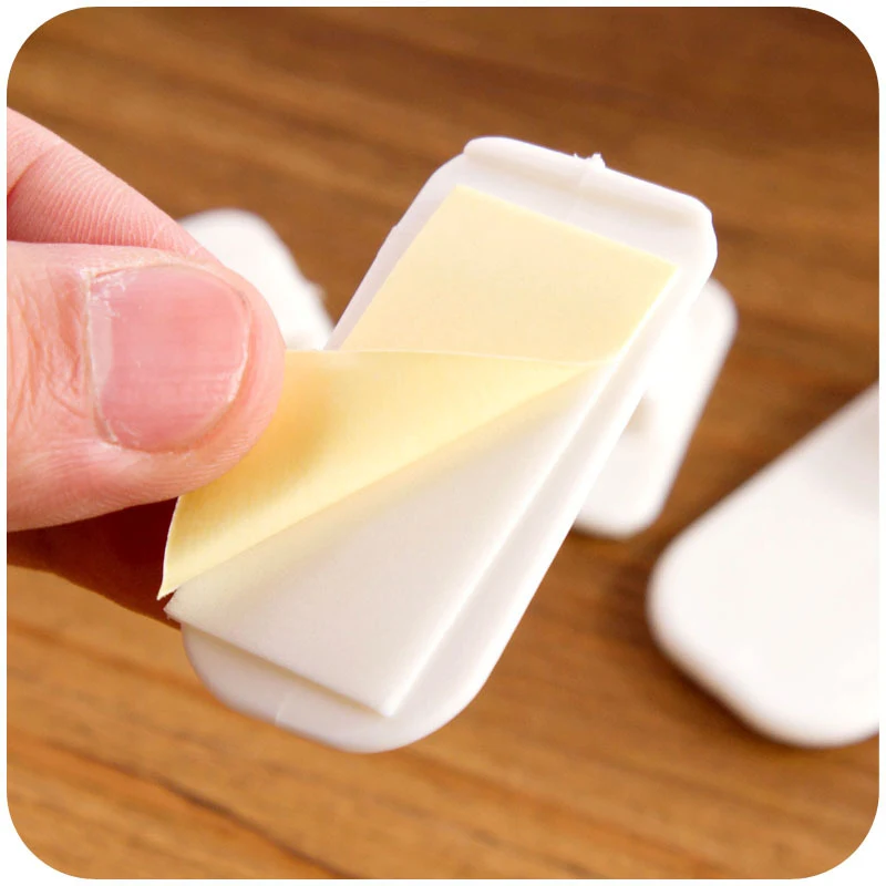 2 набора (4 шт.) самоклеящиеся пластиковые крючки для хранения держатель ключей с