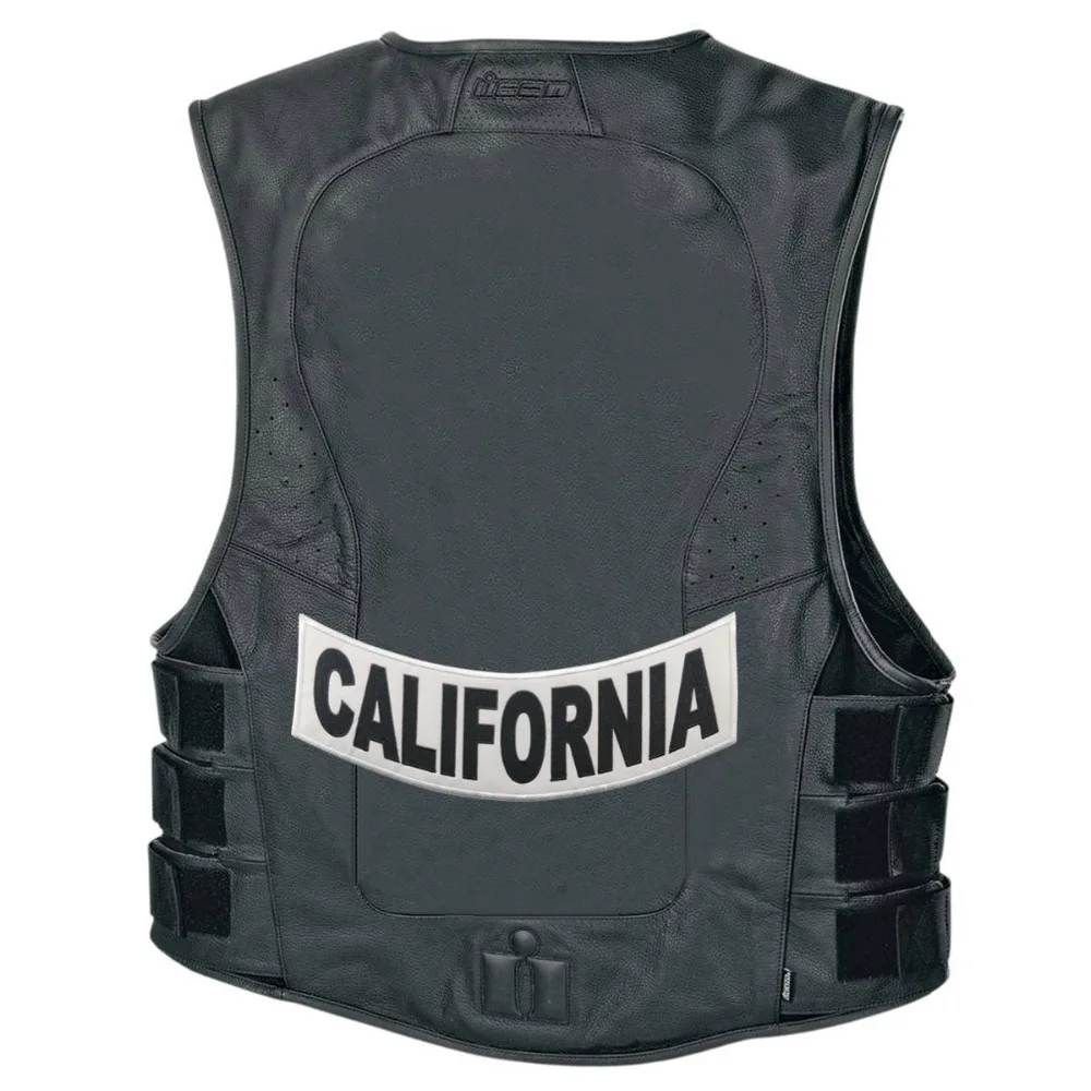 Байкерский жилет Rocker California нашивки с логотипом вышивкой утюгом на подкладке