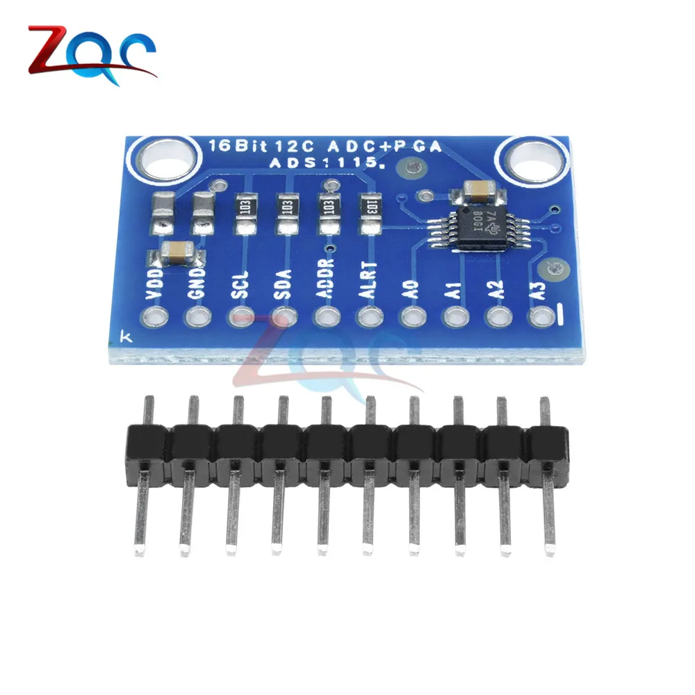 Модуль ADC 16 бит I2C ADS1115 ультра-компактный 16-точный 4-канальный с усилителем Pro Gain для