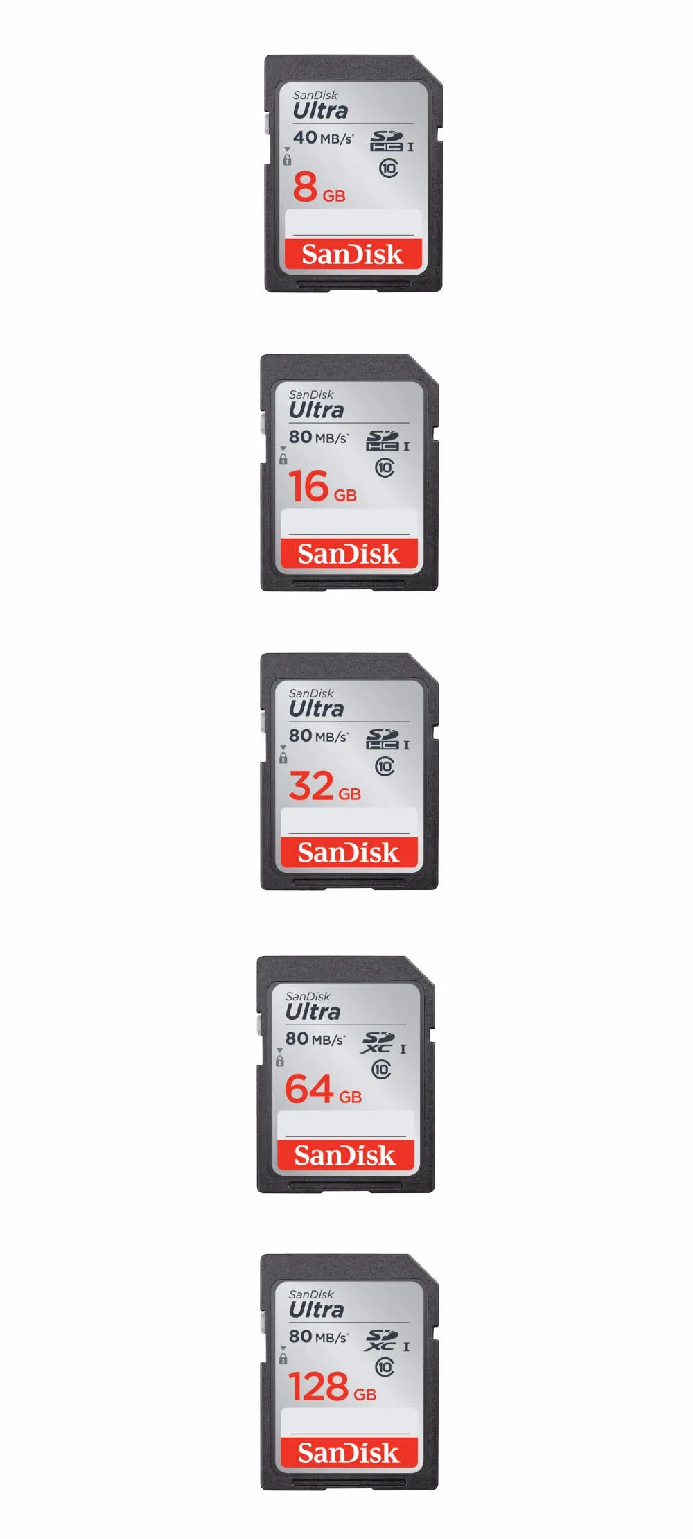 Оригинальная sd-карта SanDisk Ultra, 16 ГБ, 32 ГБ, 64 ГБ, 128 ГБ, класс 10, fiash, карта памяти, USH-I, C10, 80 Мб/с, SDHC, SDXC, карта SD для камеры
