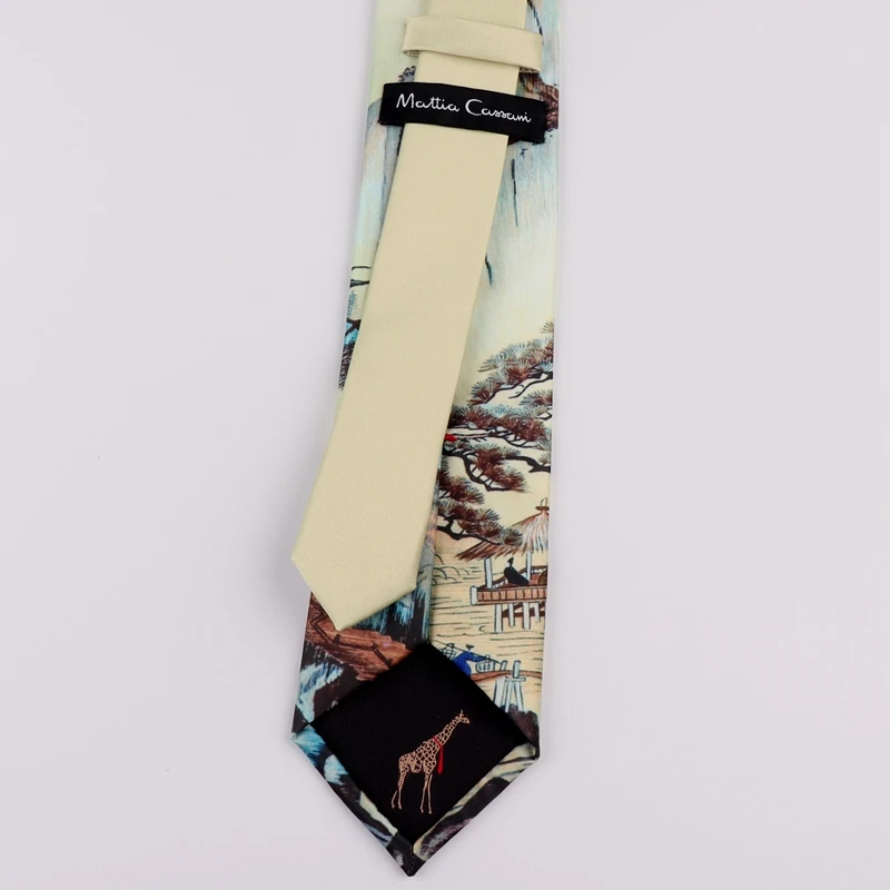 В подарок модный китайский пейзаж живопись креативный желтый узор черный