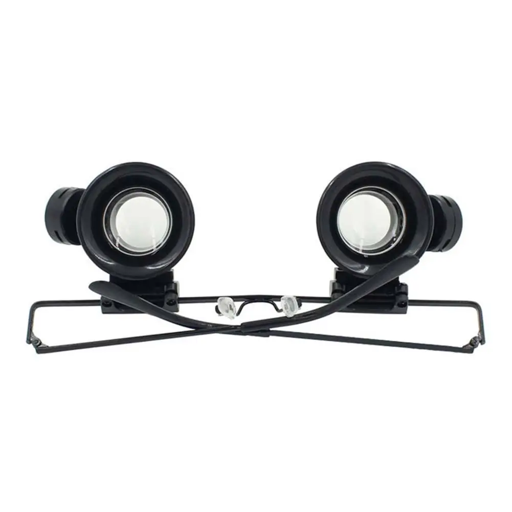 LED 20X лупа с увеличительным двойным глазом очки объектив ювелир ремонт часов