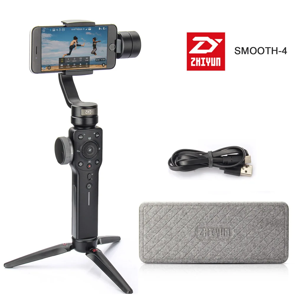 smooth 4 only Zhiyun smooth 4 3 оси ручной карданный стабилизатор для смартфона экшн-камеры iPhone X 8 Gopro Hero 5 sjcam YI mic kit - Цвет: smooth 4 only