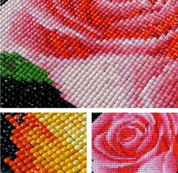 

beaded diamond embroidery flower full square 3d Diamond Painting Floral Cross Stitch Kits Diamond Mosaic pattern Home Decoration