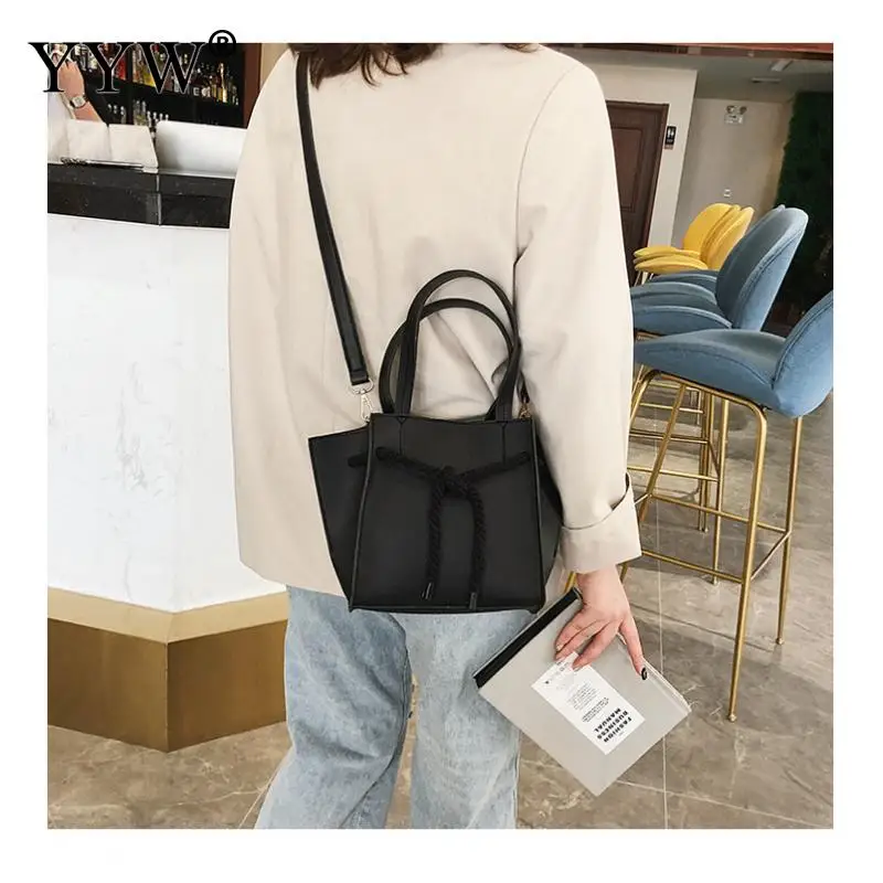 Женская сумка на плечо с кулиской желтая через мягкой ручкой 2019|Сумки ручками| |