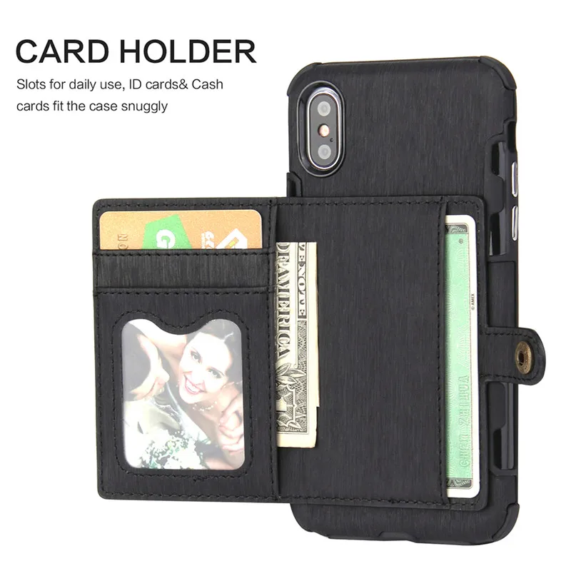 Card Holder Case For Iphone X XR XS Max 8 7 6 6s Plus Luxury Leather Wallet Shockproof Army Camouflage Back Cover Phone Celular |