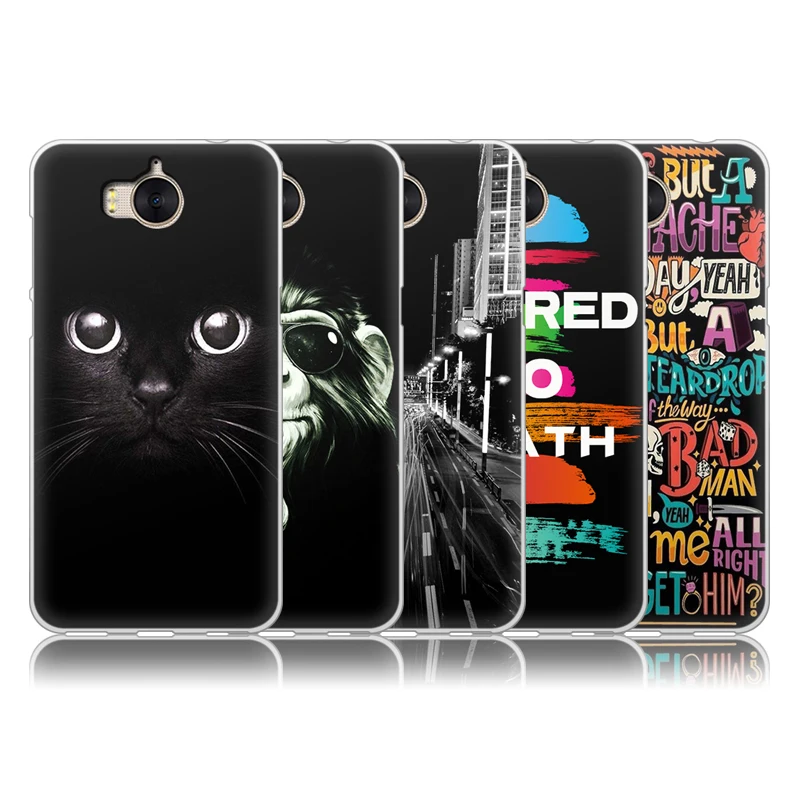 JURCHEN TPU для Huawei Y6 2017 чехол с мультяшным принтом мягкая задняя крышка телефона / Y5 5 0