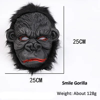 smile gorilla Реалистичная Карнавальная маска для мужчин, черная маска гориллы, Вечерние Маски для взрослых, маска для Хэллоуина, силиконовая маска для маскарада, латексная маска - Цвет: smile gorilla